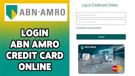 abn credit card online inloggen.